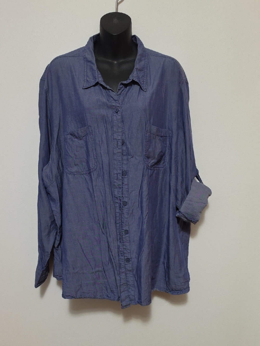 Riders by Lee Relaxed Button-Down Shirt - Slate Blue